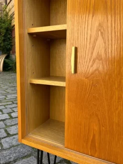 Pamono Type 605/2 Cabinet in Ash on Hairpin Legs from Hellerau Sale