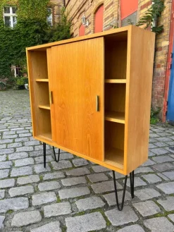 Pamono Type 605/2 Cabinet in Ash on Hairpin Legs from Hellerau Sale