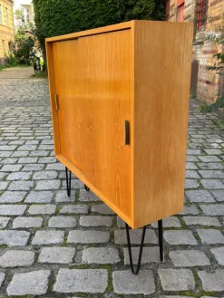 Pamono Type 605/2 Cabinet in Ash on Hairpin Legs from Hellerau Sale