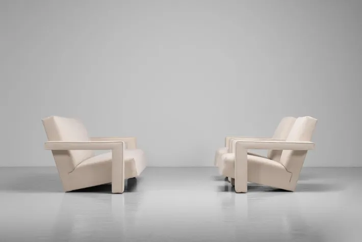 Pamono Utrecht Lounge Set attributed to Gerrit Thomas Rietveld for Metz & Co., 1950s, Set of 3 Outlet