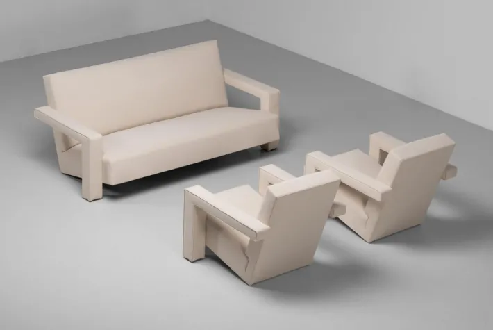 Pamono Utrecht Lounge Set attributed to Gerrit Thomas Rietveld for Metz & Co., 1950s, Set of 3 Outlet