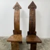 Pamono Vallazza Interlocking Thrones in Wood by Luciano Bertolotto, 1970s, Set of 2 Outlet