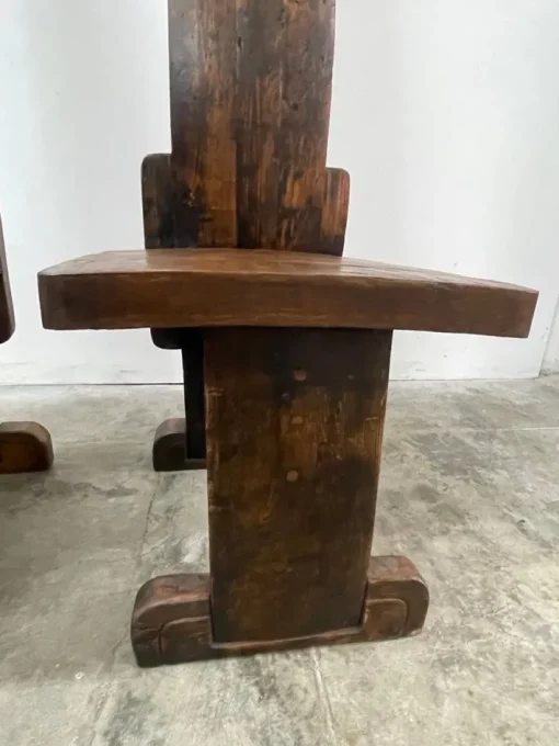 Pamono Vallazza Interlocking Thrones in Wood by Luciano Bertolotto, 1970s, Set of 2 Outlet