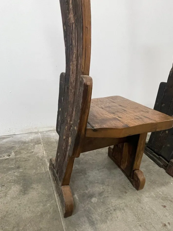 Pamono Vallazza Interlocking Thrones in Wood by Luciano Bertolotto, 1970s, Set of 2 Outlet