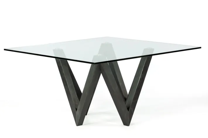 Pamono Vega Dining Table in Black Slate and Glass Design by Joaquín Moll for Meddel Clearance