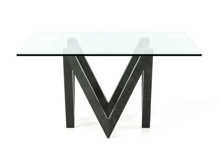 Pamono Vega Dining Table in Black Slate and Glass Design by Joaquín Moll for Meddel Clearance