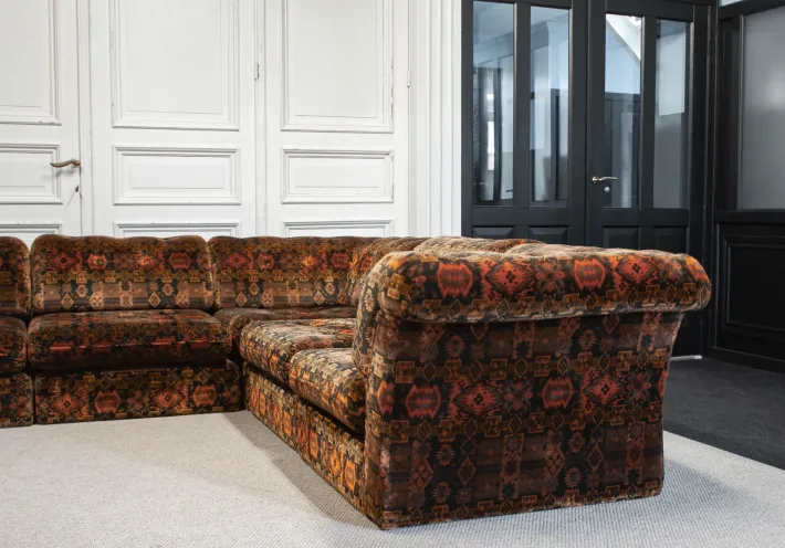 Pamono Velvet Sectional Sofa, Sweden, 1970s, Set of 7 Best
