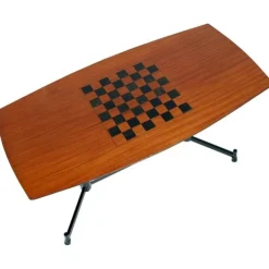 Pamono Veneered Mahogany Game Table, 1970s Hot
