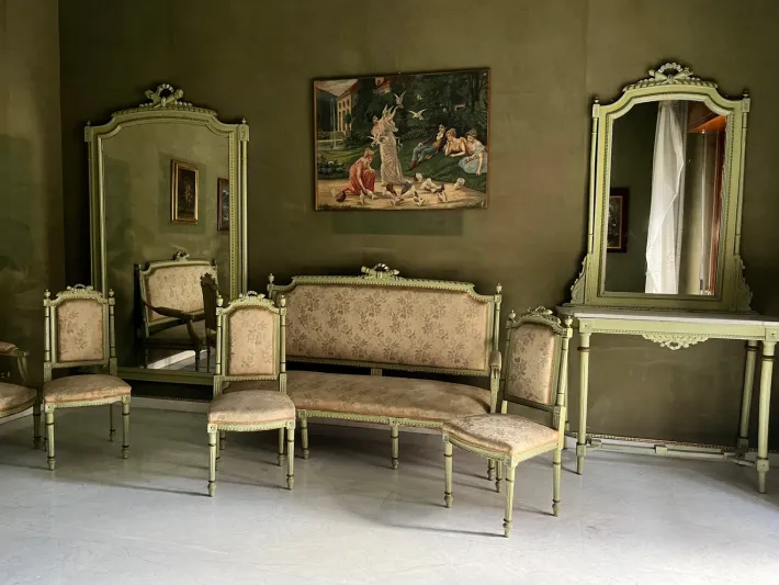 Pamono Venetian Living Room Set, Early 1900s, Set of 9 New