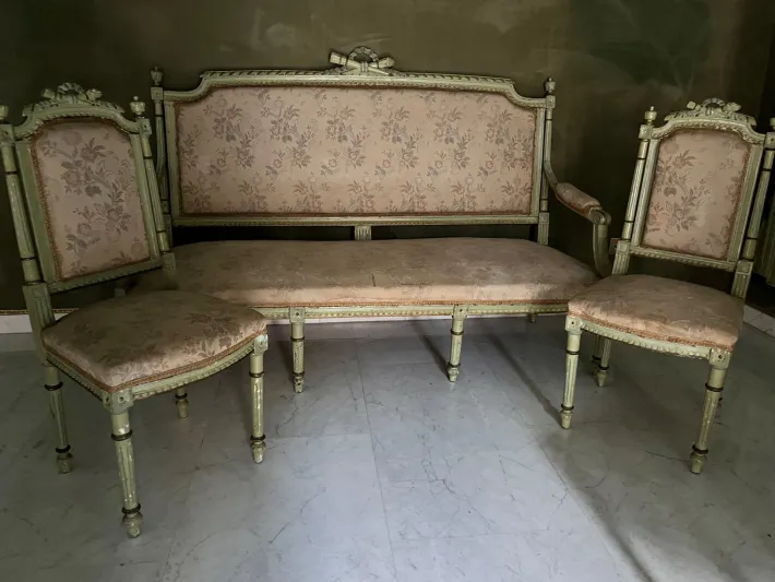 Pamono Venetian Living Room Set, Early 1900s, Set of 9 New
