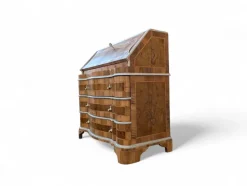 Pamono Venetian Style Walnut Desk with Drop-Leaf Door
