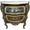 Pamono Venezian Wooden Green Lacquered Commode with Fantasy Birds and Flowers, 1750 Clearance