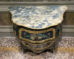 Pamono Venezian Wooden Green Lacquered Commode with Fantasy Birds and Flowers, 1750 Clearance