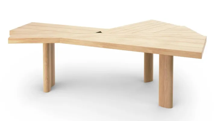Pamono Ventaglio Natural Oak Worktable by Charlotte Perriand for Cassina Clearance