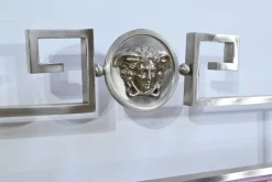 Pamono Versace Double Bed in Stainless Steel, 1950s Clearance