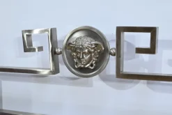 Pamono Versace Double Bed in Stainless Steel, 1950s Clearance