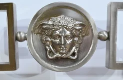 Pamono Versace Double Bed in Stainless Steel, 1950s Clearance