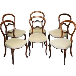Pamono Victorian Balloon Back Dinning Chairs, 1860, Set of 6 Hot