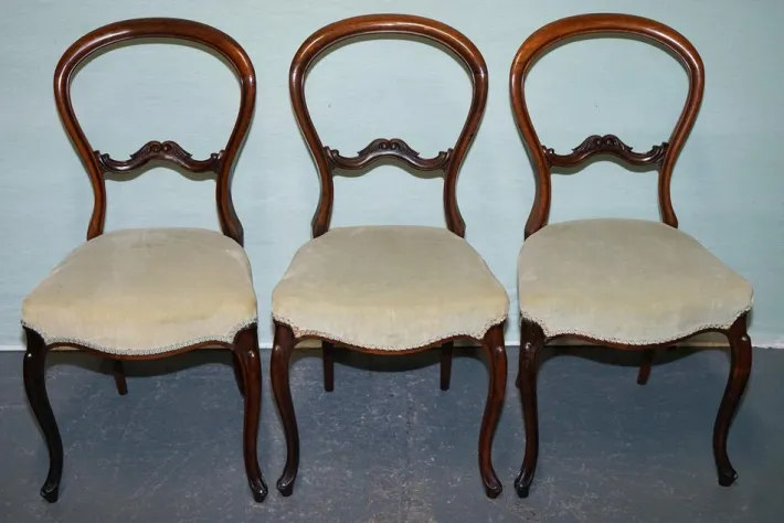 Pamono Victorian Balloon Back Dinning Chairs, 1860, Set of 6 Hot