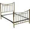 Pamono Victorian Brass Bed Frame with Original Porcelain Castors, 1840s Outlet