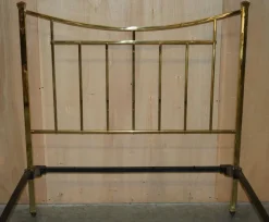 Pamono Victorian Brass Bed Frame with Original Porcelain Castors, 1840s Outlet