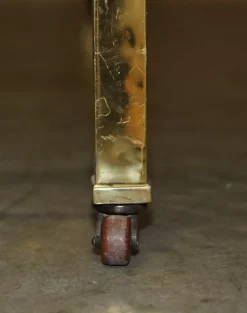 Pamono Victorian Brass Bed Frame with Original Porcelain Castors, 1840s Outlet