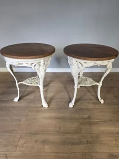 Pamono Victorian Britannia Pub Tables in Cast Iron with Oak Tops, Set of 2 Discount