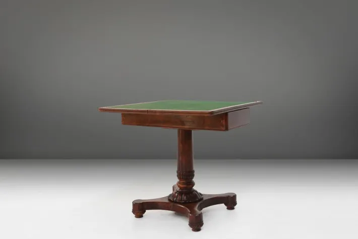 Pamono Victorian Burl Wood Folding Card Table, 19th Century Outlet