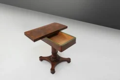 Pamono Victorian Burl Wood Folding Card Table, 19th Century Outlet