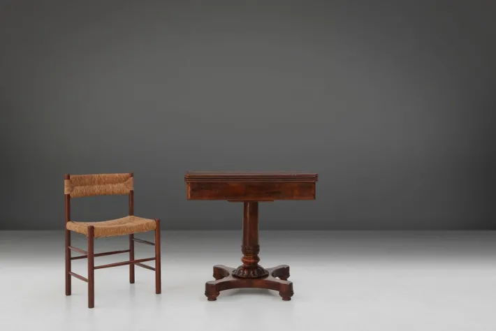 Pamono Victorian Burl Wood Folding Card Table, 19th Century Outlet