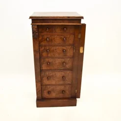 Pamono Victorian Burr & Walnut Wellington Chest of Drawers, 1880s Best