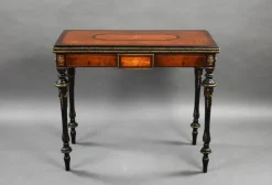 Pamono Victorian Burr Walnut Inlaid Card Table, 1860s Sale