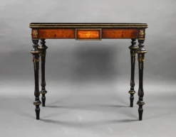 Pamono Victorian Burr Walnut Inlaid Card Table, 1860s Sale