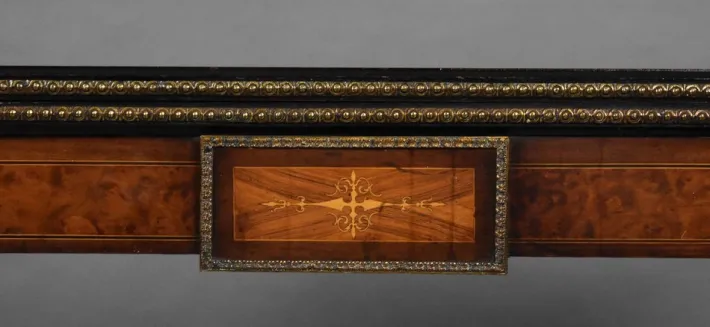 Pamono Victorian Burr Walnut Inlaid Card Table, 1860s Sale