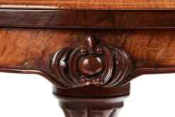 Pamono Victorian Burr Walnut Serpentine Shaped Card Table Discount