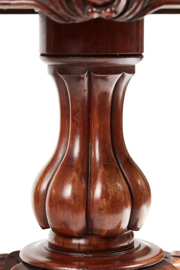 Pamono Victorian Burr Walnut Serpentine Shaped Card Table Discount