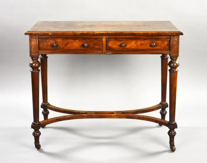 Pamono Victorian Burr Walnut Writing Table, 1870s Outlet