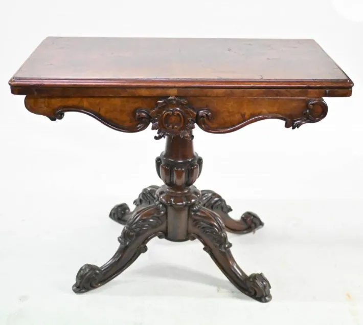 Pamono Victorian Card Table in Walnut, 1890s Hot