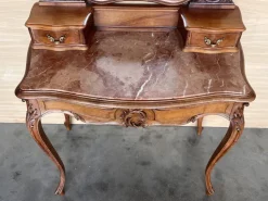 Pamono Victorian Carved Mahogany Dresser Table with Attached Mirror, 1850 Sale