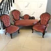 Pamono Victorian Carved Walnut 3 Piece Suite, 1860s, Set of 3 Sale