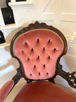 Pamono Victorian Carved Walnut 3 Piece Suite, 1860s, Set of 3 Sale