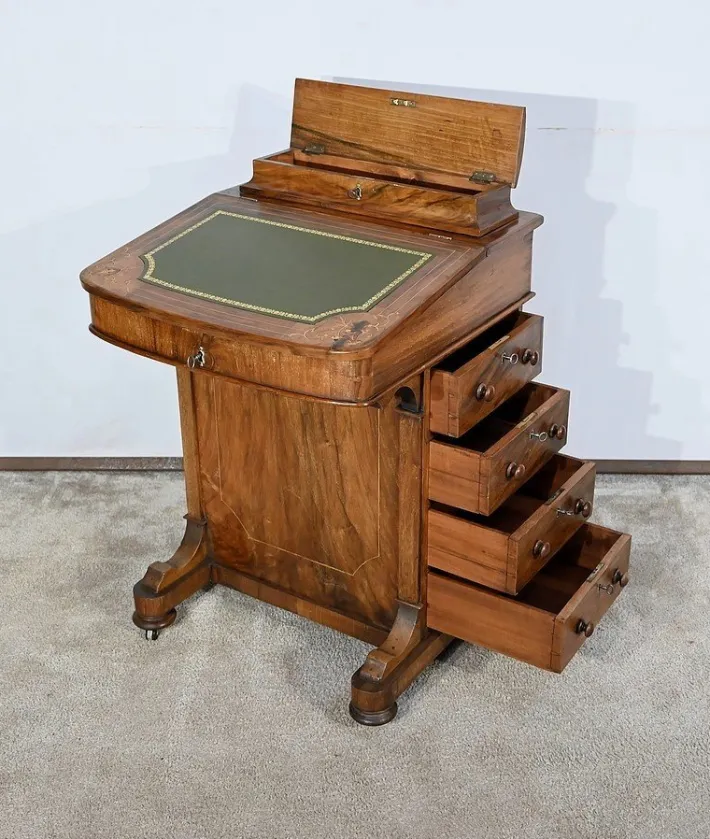 Pamono Victorian Davenport Secretaire in Walnut, England Outlet