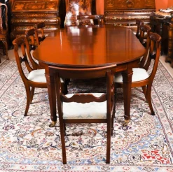 Pamono Victorian Dining Table and Barback Dining Chairs, 1890s, Set of 9 Discount