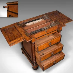 Pamono Victorian English Artists Materials Table in Oak by Roberson & Co, 1870s New