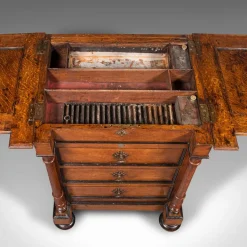 Pamono Victorian English Artists Materials Table in Oak by Roberson & Co, 1870s New