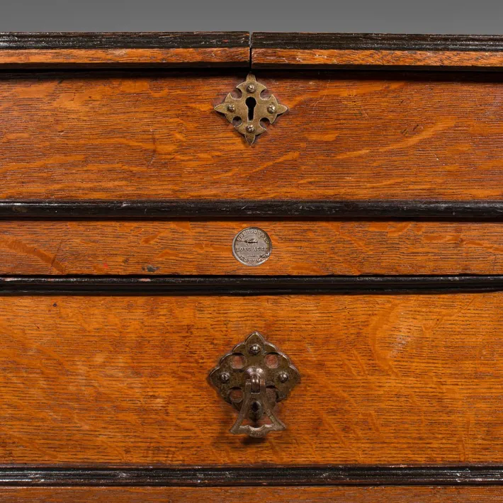 Pamono Victorian English Artists Materials Table in Oak by Roberson & Co, 1870s New