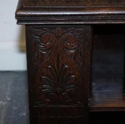 Pamono Victorian English Oak Carved Revolving Bookcase Clearance