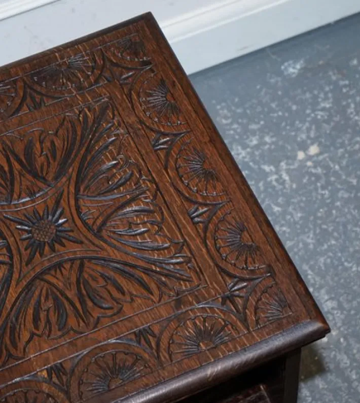 Pamono Victorian English Oak Carved Revolving Bookcase Clearance