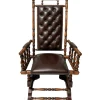 Pamono Victorian English Rocking Chair with Leather Upholstery, 1890s New