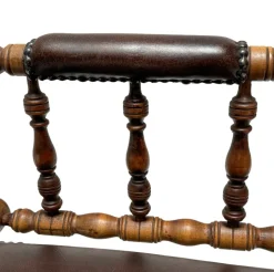 Pamono Victorian English Rocking Chair with Leather Upholstery, 1890s New